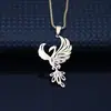 Nueva Moda Acero Inoxidable Corte Animal Fénix Colgante Collar Electrochapado No Descolorante Cadena Clavícula Animal Transfronterizo