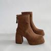 Botas Martin Gruesas Estilo Británico para Mujer, Nuevo Modelo Otoño e Invierno 2026, Tacones Altos para Ropa de Abrigo, Combinadas con Faldas, Botines Delgados