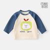 Jq Jingqi Camiseta de Manga Longa para Bebê Roupa de Primavera Roupa 100% Algodão para Bebês Unissex Top Camisa Base Infantil Falsa de Duas Peças