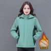 Abrigo grueso cálido con capucha desmontable acolchado de algodón con forro polar Berber para mujer invierno chaqueta a juego de colores cortavientos impermeable