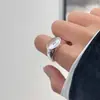 Anillo de Cristal Transparente de Alta Gama para Mujer, Moda Dulce y Fresca, Simple y Versátil, Anillo Abierto Personalizado, Anillo para Dedo Índice Estilo Ins