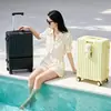 Maleta de mano portátil de 20 pulgadas con apertura frontal y cerradura de combinación, maleta multiusos con asa extensible para estudiantes mujeres, maleta de viaje para hombres