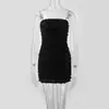 Estilo Europeo y Americano 2026 Nueva Moda Femenina Sexy Chica Caliente Deseo Puro Versátil Vestido Bodycon Strapless Floral Tridimensional