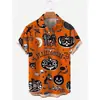 Nova camisa de manga curta 3D transfronteiriça Camisa impressa de Halloween camisa masculina de festa solta Europa e Estados Unidos DIY para figurar