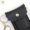 Estuche de cuero para desinfectante de manos de 60 ml, bolsa de almacenamiento para botella de alcohol, colgante para llavero