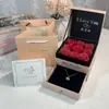 Dupla Camada Rose Box 9 Flores Gaveta Caixa de Flores Batom Colar Anel Dia dos Namorados Caixa de Presente para o Aniversário da Namorada