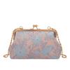 Bolso Vintage Estilo Nacional para Mujer, Bolso de Jacquard Tejido de Nicho, Bolso de Noche, Bolso de Mamá, Bolso Elegante de Boca de Metal, Bolso de Mano, Hombro, Cruzado