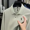 Suministro Directo de Fábrica Logo de Pony Camisa Polo 100% Algodón Merceizado para Hombre de Gama Alta Bordada Solapa Holgada Manga Larga Camiseta para Hombre