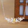 Collar Rama de Pájaro para Dama Lindo Temperamento Artístico Mori Chapado en Plata Cadena para Clavícula Pájaro Flor Regalo Venta al por Mayor