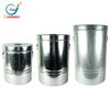Venta al por mayor de fábrica cubo de basura redondo de hierro forjado galvanizado con tapa, cubo utilitario de metal, cubo de almacenamiento