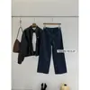 Suxinlan/YOUMO Colección de Otoño Estilo Minimalista Coreano Versátil Elástico en Cuatro Direcciones Jeans Rectos Acortados para Mujer 95312