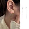 Pendientes de plata 925 con forma de aguja cuadrada, combinables, sin necesidad de dormir, con borlas, sencillos, 2023, para mujer.