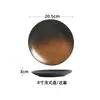 Louça estilo japonês esmalte de forno prato de cerâmica prato redondo prato para salada bife prato para sobremesa prato raso atacado comercial