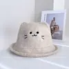 Novo Chapéu de Pescador de Inverno Fofo com Orelhas de Gato e Borda Enrolada Moda para Mulheres Casual Versátil à Prova de Frio Quente Chapéu Balde Tendência