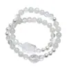Belleza de País NevadoPulsera de Cristal Blanco Natural para Mujer, Pulsera de Moda Versátil de Perlas de Concha Blanca Luz de Luna Blanca Venta al por Mayor