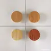 Puxador Pequeno de Furo Único em Madeira Maciça Minimalista Moderno para Porta de Guarda-Roupa, Gaveta, Puxador de Madeira para Armário de Cozinha, Cômoda, Botão Redondo, Puxador de Madeira