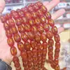 Ágata Preta Natural e Vermelha Banhada a Ouro Seis Palavras Mantra Contas Cilindro Semi-Acabadas Acessórios para Joias DIY Atacado em Vários Tamanhos
