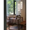 Mesa de Té y Sillas para Balcón de Olmo Viejo Combinación Mesa de Café Estilo Chino Nuevo Mesa de Café Mesa de Ocio para Apartamento Pequeño Mesa de Té para el Hogar