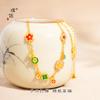 Collar Pulsera Flor Delicada Serie de Flores para Mujer Shajin Vietnamita de Larga Trayectoria Estilo Chino Nuevo Dopamina Geométrico