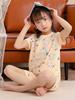 Pijamas para niños Algodón puro Verano Nuevo estilo Malla Ropa para el hogar de manga corta y pantalones cortos para niños Traje de bebé para niñas Ropa para aire acondicionado