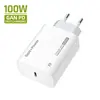 Carregador de Tomada Rápido para Celular 100W Preto e Branco, Cabeça de Carregamento Única PD 5V2A, Adaptador de Energia PD25W