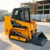 Comercio Exterior Exportación Australia Cargador Compacto de Dirección Deslizante de Montar de 25HP Huerto Agrícola Skid Steer Mini Excavadora con Múltiples Accesorios