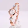 Reloj de Pulsera de Cuarzo para Mujer con Incrustaciones de Diamantes y Calcedonia, Muy Popular en Tiktok, Reloj de Cuarzo de Moda de Lujo Ligero para Mujer, Venta al por Mayor de Comercio Exterior