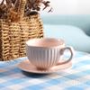 Taza vintage vintage Taza de café de cerámica cruda estilo japonés Juego de taza y platillo de café para té de la tarde de cerámica estilo europeo