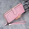Carteira Feminina Grande de Couro Wax Moda Nova Dois em Um Porta-Notas Longo Feminino Carteira Oca Multicamadas