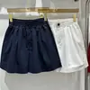 Comércio transfronteiriço peça solta verão cintura elástica qualidade novo estilo simples letra A justo perna larga shorts calças casuais femininas 2