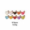 Accesorios para Joyería DIY de Aleación Esmaltada en Forma de Corazón Coloridos Accesorios para el Cabello Llavero Colgante Transfronterizos