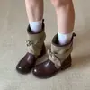 Botas de montar retro de tacón bajo versátiles para otoño e invierno 2026 nuevas botas vaqueras western casuales relajadas cómodas adelgazantes para mujer