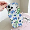 Funda de Película de Doble Capa con Lazo Fresca y Linda Adecuada para Apple 17Pro iPhone con Borde Ondulado