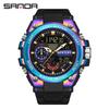 Sanda Transmisión en Vivo Más Vendido Reloj Digital Multifuncional de Doble Pantalla para Hombre Estudiante Moderno Deportivo Impermeable Reloj de Hombre