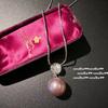 Collar de gemas de amor con perlas moradas de pavo real y lágrimas de sirena, pendientes de circonita con forma de gota de agua y cuentas moradas de uva de Tahití