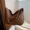 2023 Nova Moda Senmeng Casaco de Algodão Acolchoado Grande Capacidade Bordado Rhombic Bolsa Tote Bolsa Feminina Outono Bolsa de Ombro Único Bolsa Crossbody