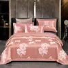 Conjunto de Luxo de Algodão Jacquard Cetim Estilo Europeu Quatro Peças, Conjunto de Cama de Casamento Bordado de Algodão Puro, Venda por Atacado do Fabricante