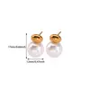 Elegantes Pendientes de Flor de Concha de Perla Microincrustada para Mujer, Pendientes Exquisitos de Acero Inoxidable de Moda de Alta Gama, Pendientes Retro