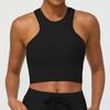 Chaleco deportivo con espalda hermosa, estilo europeo y americano, con forma de I y ribete de canalé, para yoga, correr y fitness, con almohadilla para el pecho.