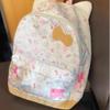 Mochila japonesa de Hello Kitty con lazo, bonita y dulce, con orejas de gato, de gran capacidad y moderna.