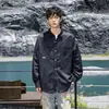 Camisa de trabajo para pareja, top de manga larga de alta gama, elegante y moderno para hombre con diseño degradado, prenda exterior retro de alta costura, colección de otoño para hombre