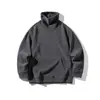 Sudadera de Cuello Alto Holgada Versátil de Color Sólido con Textura Retro Americana Nueva Otoño 2025 Yidao Vintage para Hombre