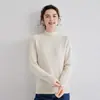 Suéter de Cashmere Gola Alta Meia Espesso Feminino Pulôver Tricotado Curto Novo Outono e Inverno 2024 Suéter Base de Cashmere