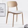 Silla de comedor de plástico para el hogar, con respaldo, gruesa, color blanco, para uso comercial, para dormitorio, exterior, cómoda y sedentaria.
