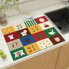 Alfombrilla Drenante de Cocina con Animales Lindos Transfronteriza, Alfombrilla para Control de Agua del Fregadero, Alfombrilla Absorbente de Diatomeas Específica para Encimera, Posavasos para Tazas y Platos