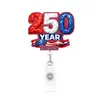 Regalo Acrílico 250 Artículos Populares Fácil de Colgar Brillo Insignia Independiente de Aniversario Etiqueta Desprendible Día Transfronterizo de EE. UU.