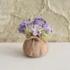 Bolsa de la Suerte Tejida a Crochet Hecha a Mano Transfronteriza Plantas Pequeñas en Maceta Muebles para el Hogar Decoración de Rosa Tejida de Lana Plantas en Maceta Flor Simulada