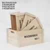 Caja de Madera para Frutas de Supermercado Accesorios de Madera para Bodas Caja de Madera para Almacenamiento Caja de Madera Rectangular Retro Caja con Marco de Madera Retro Puesto Callejero