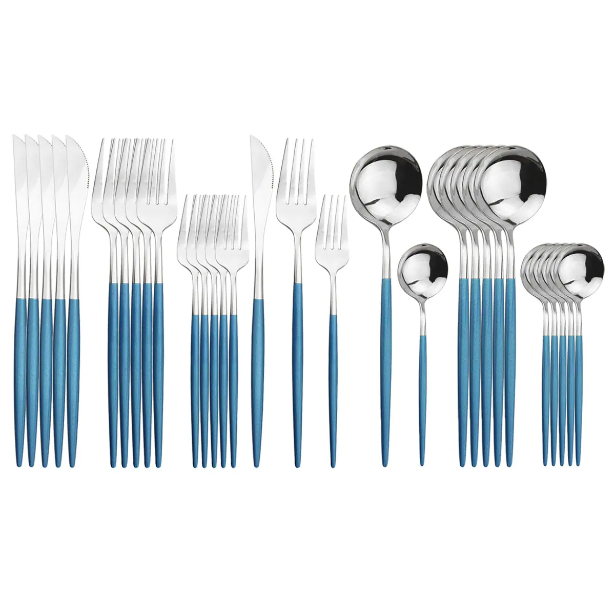 6Set-30Pcs-Rainbow-Cutlery-Set