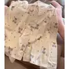 Pijama de oso con ribete de encaje para mujer, nuevo estilo primavera y otoño, algodón puro, lindo y dulce, cárdigan de manga larga y pantalón largo, ropa para casa